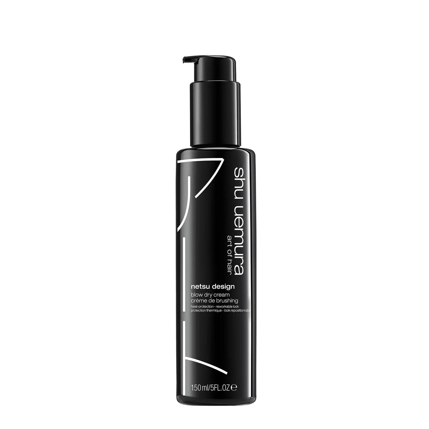 Shu Uemura Netsu Design Blow Dry Cream in 150ml bottle for heat protection and styling. Suitable for all hair types.