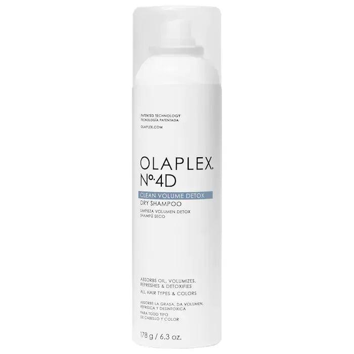 Olaplex No.4D Clean Volume Detox Dry Shampoo bottle, perfect for refreshing all hair types between washes.