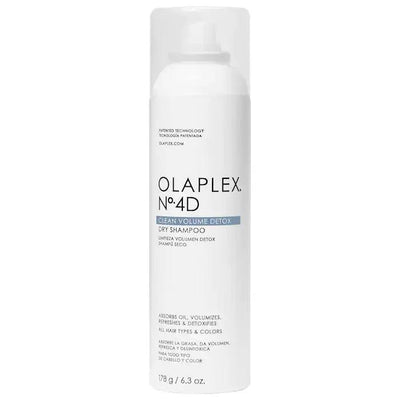Olaplex No.4D Clean Volume Detox Dry Shampoo bottle, perfect for refreshing all hair types between washes.