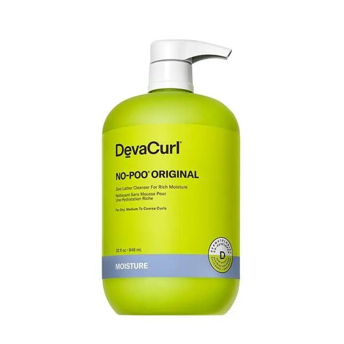 DevaCurl No-Poo Original Zero Lather Cleanser bottle for dry, medium to coarse curls offering rich moisture and hydration.