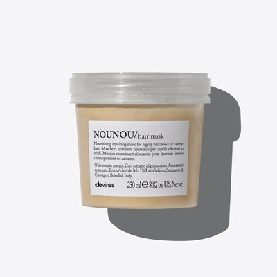 Davines NOUNOU hair mask 250 ml for highly processed or brittle hair, nourishing and repairing treatment.