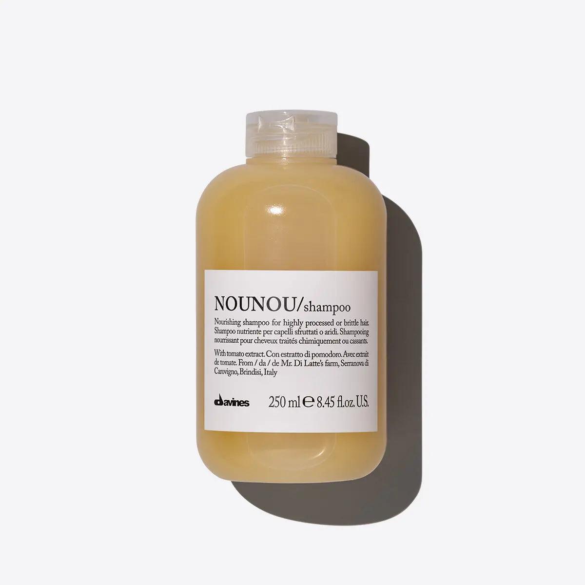 "Davines Nounou Shampoo 250ml Bottle for Highly Processed Hair"