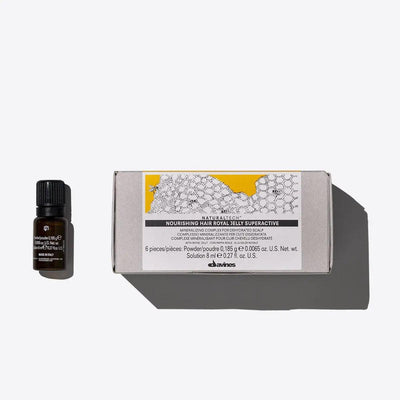 Nourishing Hair Royal Jelly Superactive product with an oil vial and box, ideal for dehydrated scalp care.