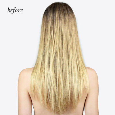 Before using Oi Liquid Luster treatment, showing dull and lifeless hair lacking shine and silkiness.