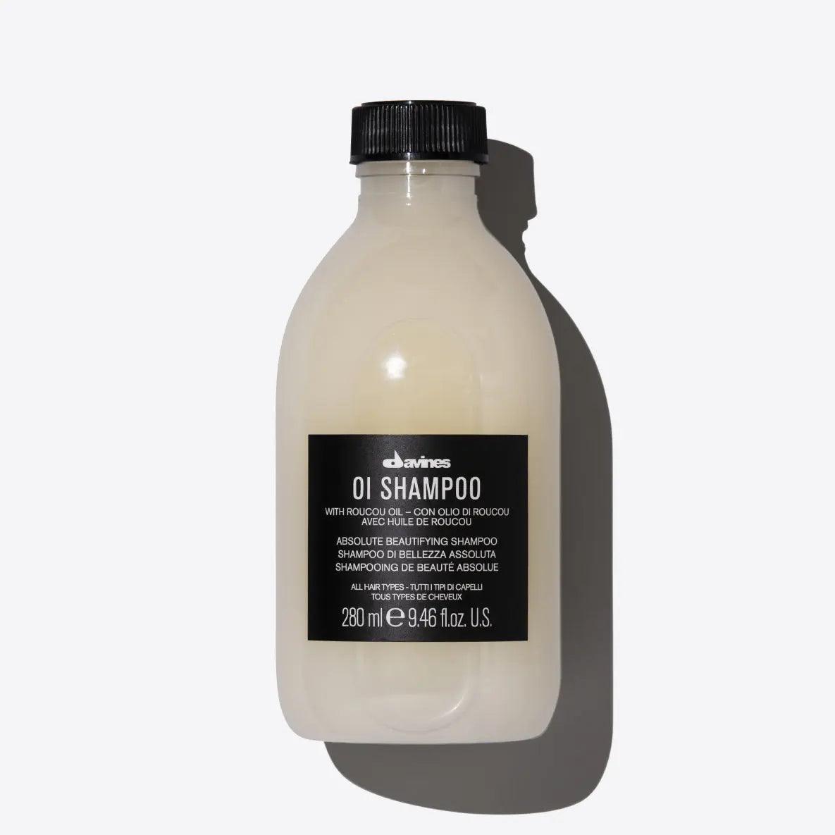 Davines OI Shampoo bottle, 280 ml, against a white background.