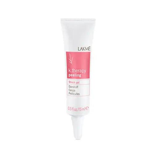 Lakmé Peeling Shock Gel for dandruff treatment, featuring glacier water and rosemary essential oil for a gentle cleanse.