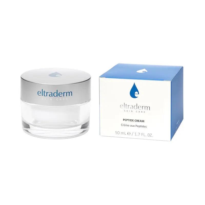 Eltraderm Peptide Cream jar and box featuring moisturizing formula for normal to dry skin, 50 ml size.