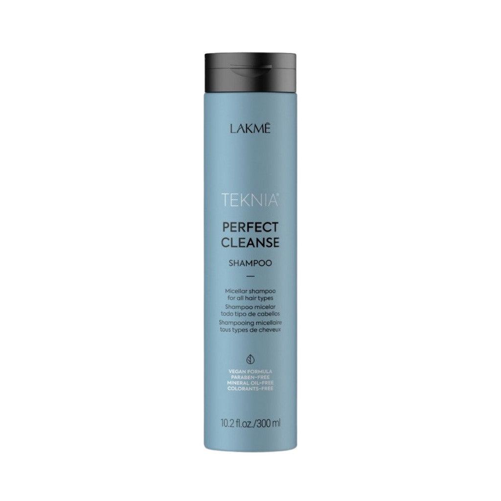 Perfect Cleanse Shampoo by Lakme in a sleek bottle, ideal for deep cleansing hair and scalp with refreshing essential oils.