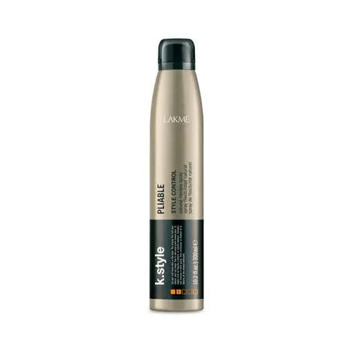 Pliable Natural Hold Spray by Lakmé in a sleek bottle, featuring green woody fragrance and grape seed antioxidant complex.