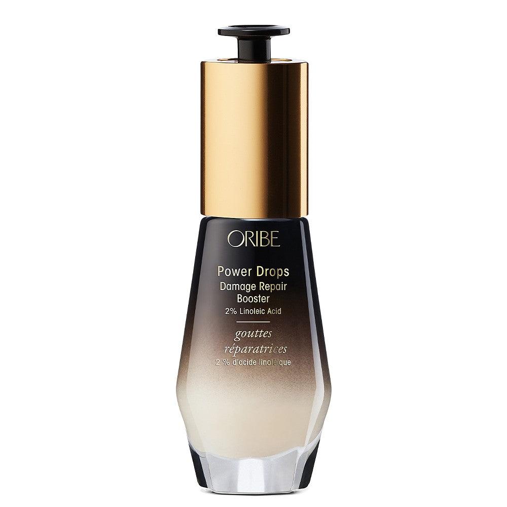 Oribe Power Drops Damage Repair Booster bottle for hair treatment.