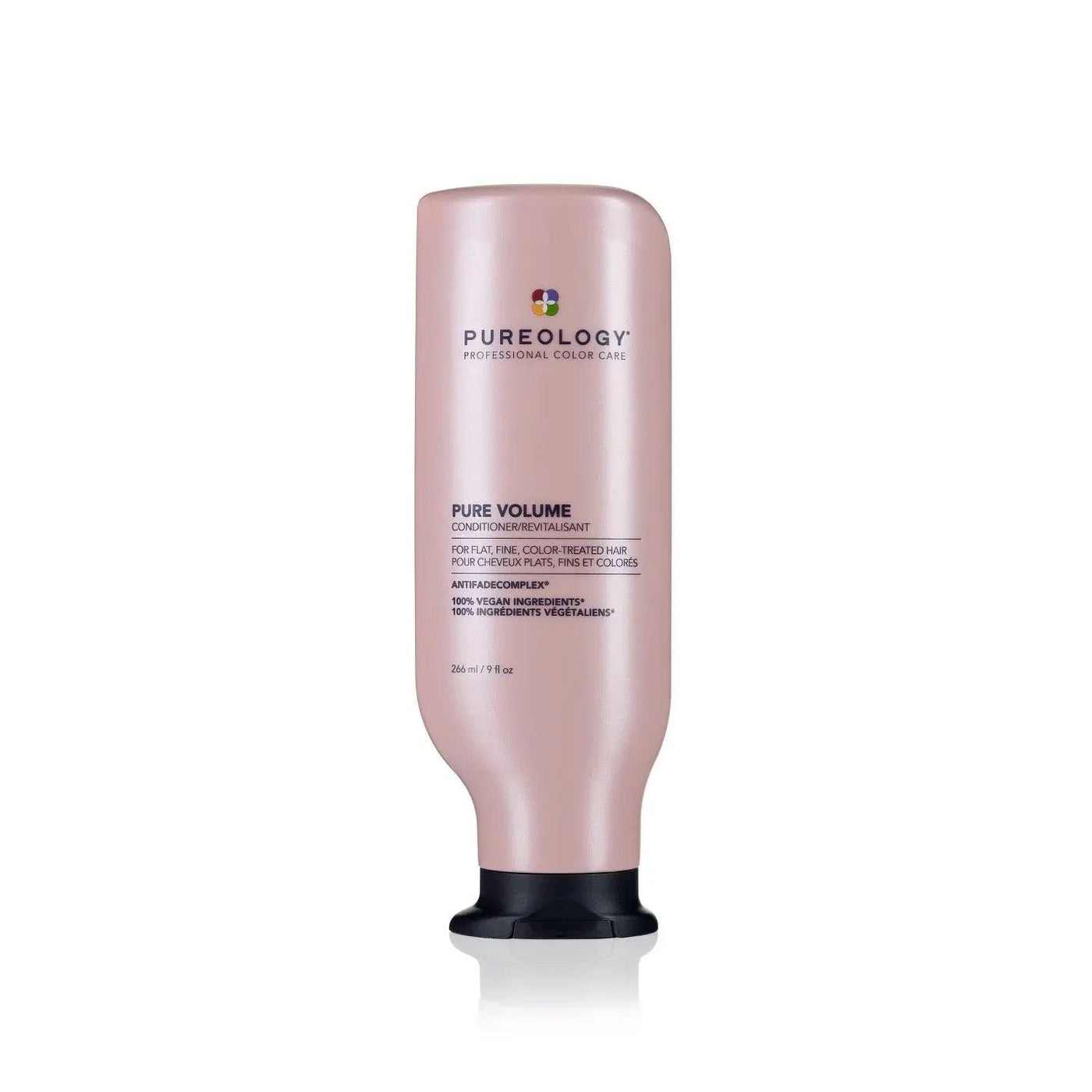 Pureology Pure Volume Conditioner bottle designed for fine hair, providing lightweight volume, shine, and detangling benefits.