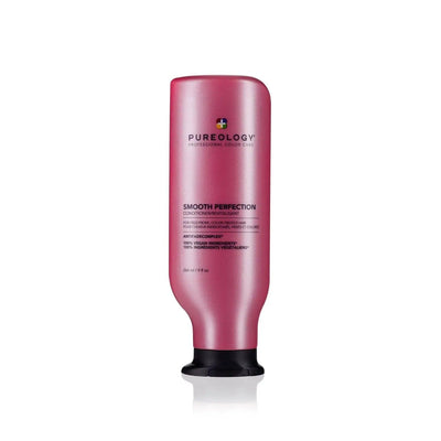 Pureology Smooth Perfection Conditioner bottle for color-treated hair, enhancing manageability and providing a smoothing finish.