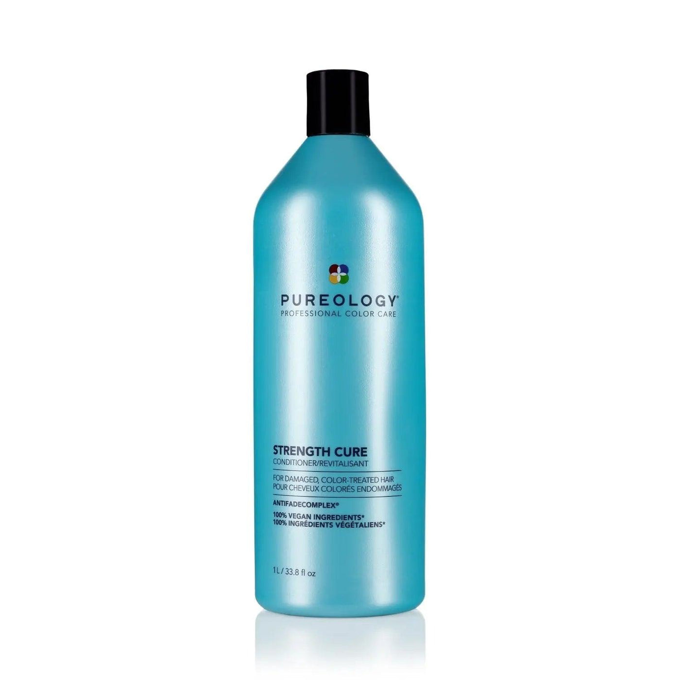 Pureology Strength Cure Conditioner bottle for repairing damaged hair with Asta-Repair and natural antioxidants.