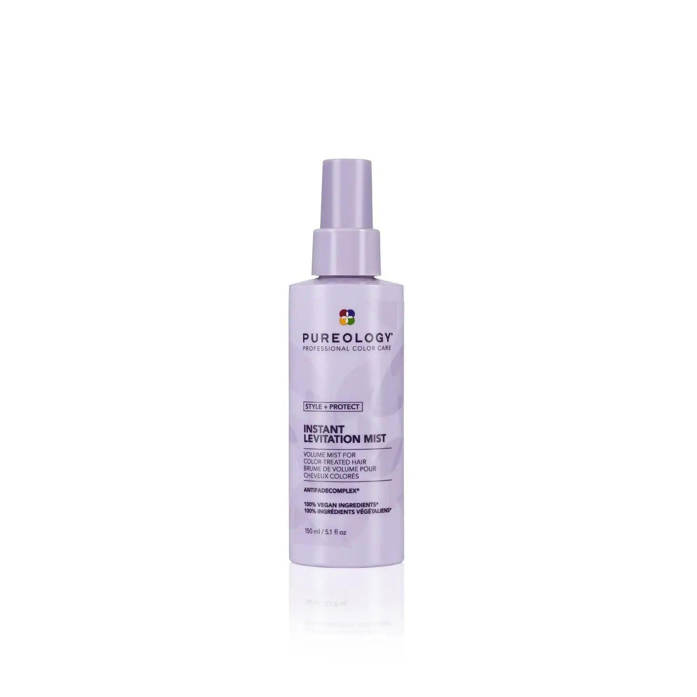 Pureology Style + Protect Instant Levitation Mist bottle for fine hair volume and moisture protection.
