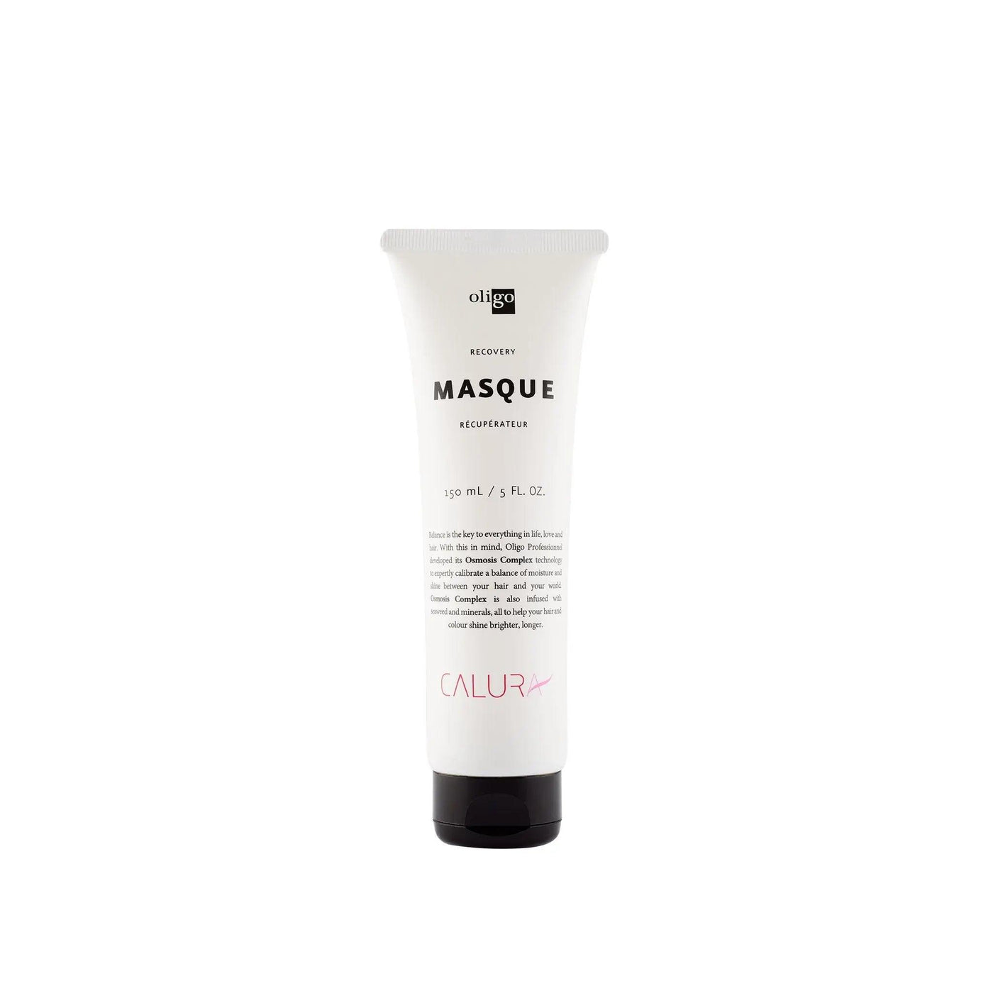 Recovery Mask tube for damaged hair, rich in moisture, vegan, and free from parabens, sulfates, and artificial colors.