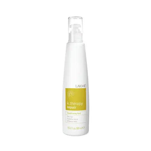 Lakmé K. Therapy Repair Conditioning Fluid for dry hair, enhances softness and manageability with a refreshing fragrance.