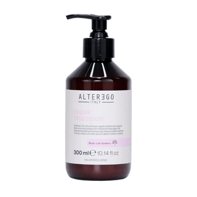 Repair shampoo bottle for strong, healthy hair, free from sulfates and parabens, 300 ml size.