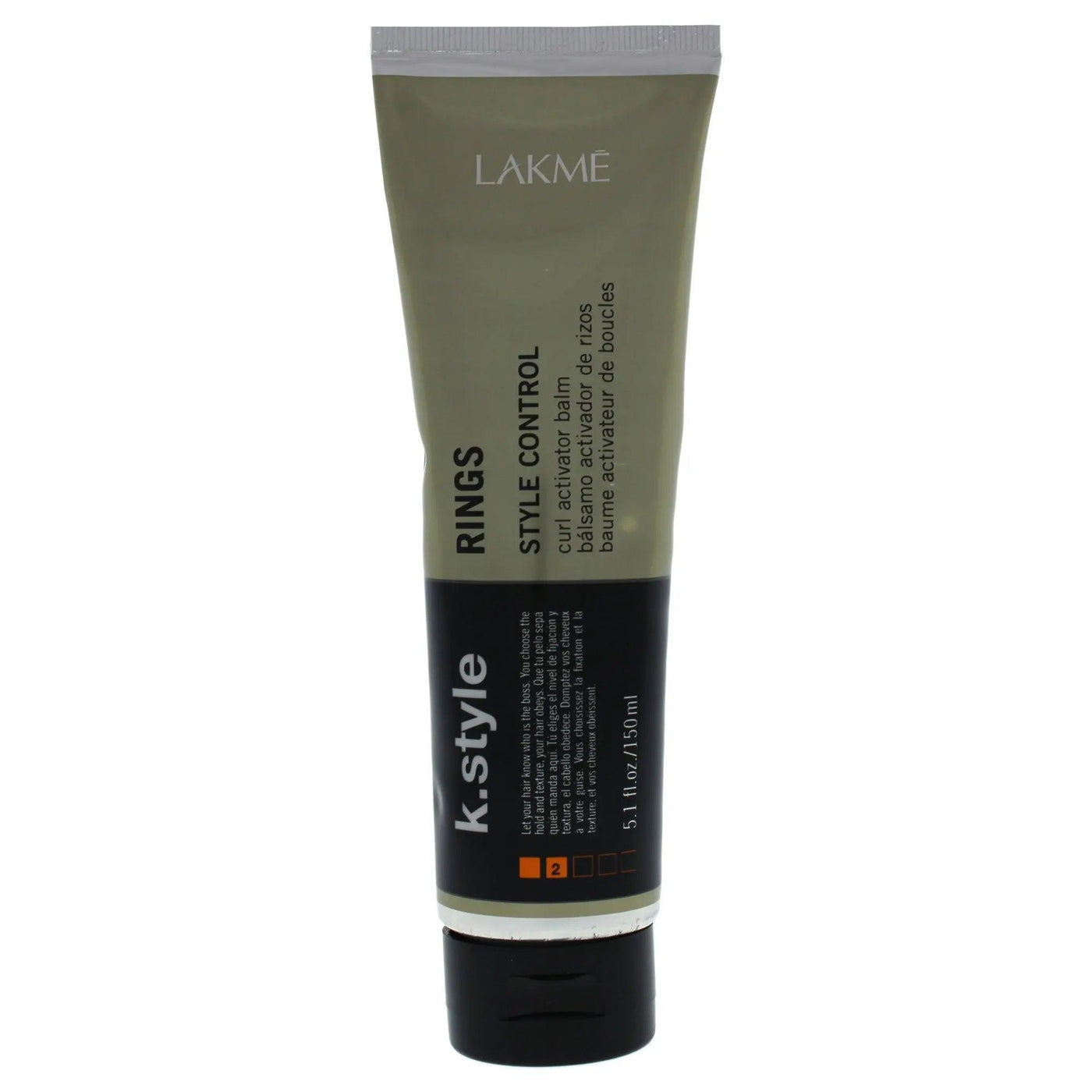 Lakmé Ring Curl Activator Balm tube for long-lasting curls and waves with frizz control and floral fragrance.