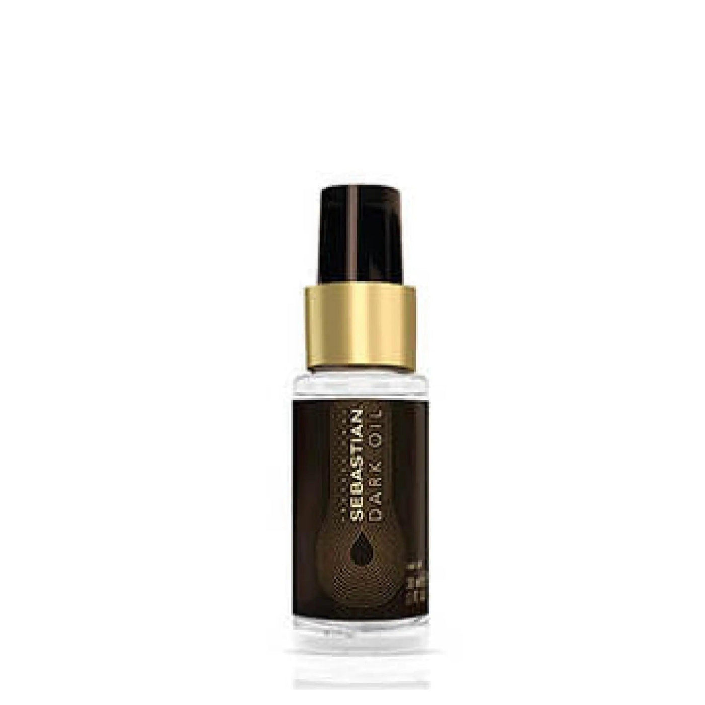 Sebastian Dark Oil lightweight styling oil in a sleek bottle, perfect for smoothing hair and adding body with a delightful fragrance.
