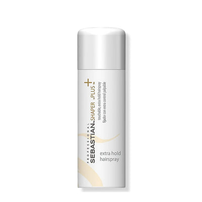 Sebastian Shaper Plus Extra Hold Hairspray with 24-hour control for touchable, strong hold in high humidity.