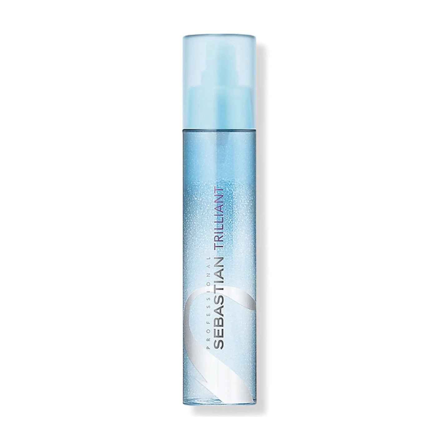 Trilliant by Sebastian hair spray, providing heat protection, shimmer, and lightweight conditioning for shiny hair.