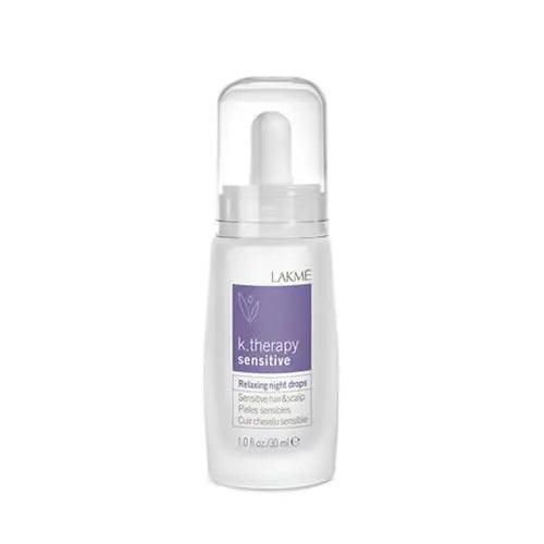 Lakmé Sensitive Night Drops for calming and hydrating sensitive scalps, reducing flakiness and itching with a fresh fragrance.
