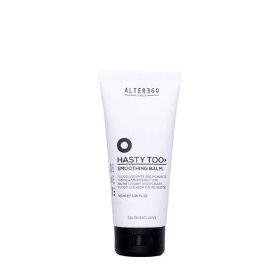 Hasty Too Smoothing Balm tube for anti-frizz and anti-humidity hair care, 100ml, by Alter Ego Italy.