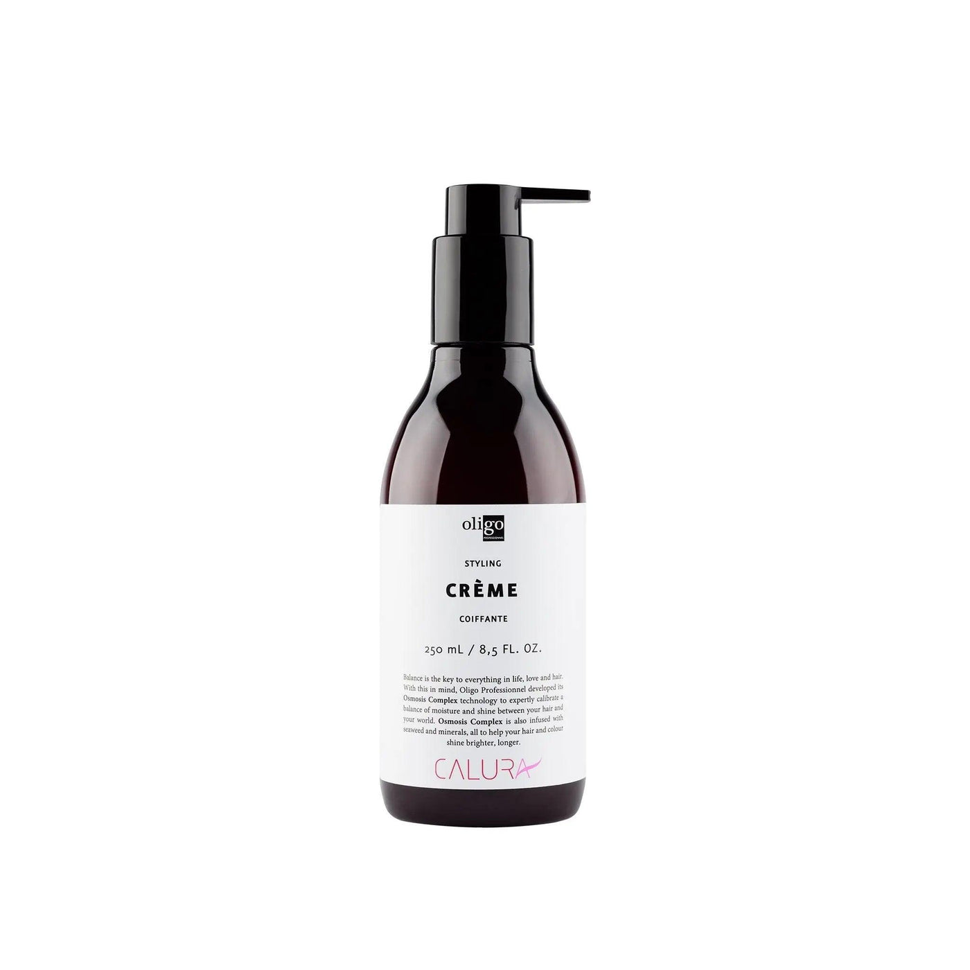 Styling Crème bottle with pump, offering flexible all-day hold for shiny, healthy hair. Vegan and free from harmful ingredients.