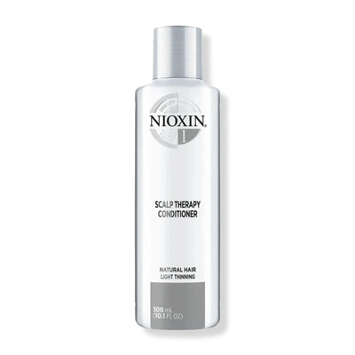 Nioxin System 1 Scalp Therapy Conditioner for fine, natural hair with light thinning, 300ml bottle.