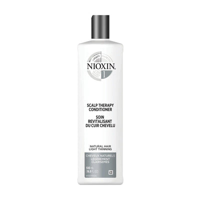 Nioxin System 1 Scalp Therapy Conditioner for fine, natural hair with light thinning, promoting thicker and fuller hair.