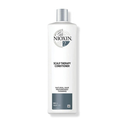 Nioxin System 2 Scalp Therapy Conditioner for fine, natural hair with progressed thinning, 500ml bottle.