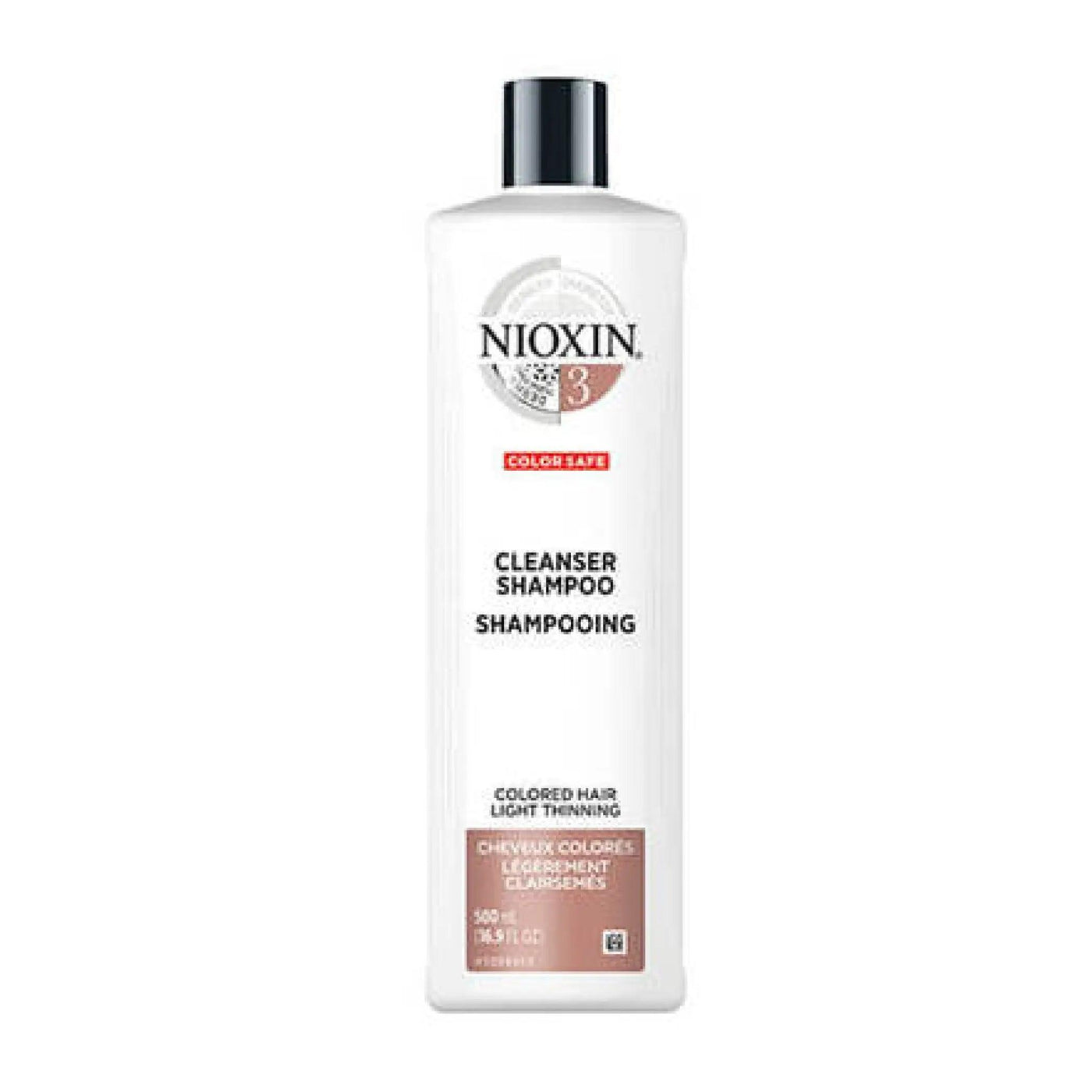 Nioxin System 3 Cleanser Shampoo for colored hair, detoxifies and removes build-up for healthy, volumized hair.