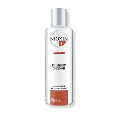 Nioxin System 4 Scalp Therapy Conditioner for color treated hair, 300ml bottle, designed for progressed thinning hair.