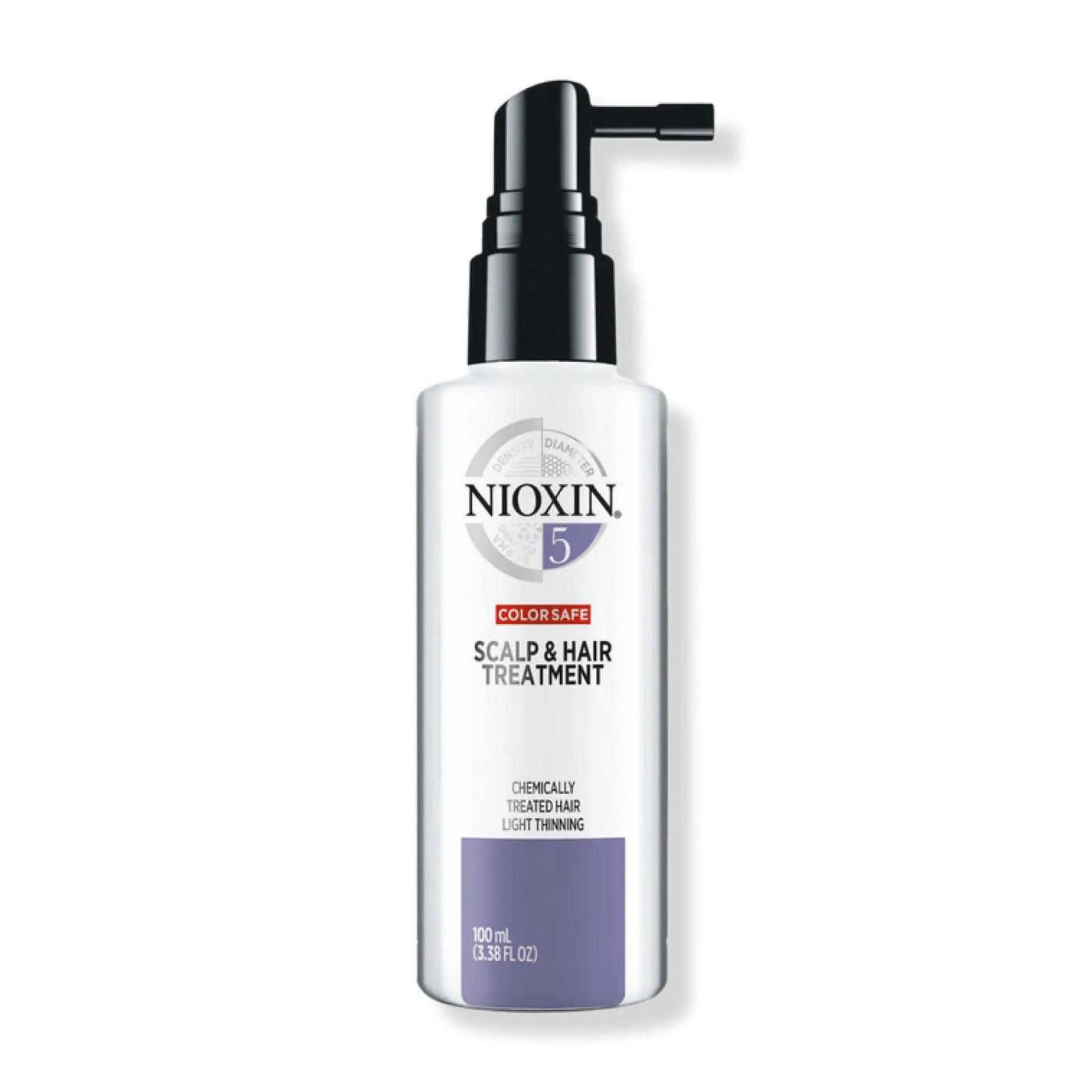 Nioxin System 5 Scalp & Hair Treatment for chemically treated hair, 100ml leave-in treatment for light thinning.