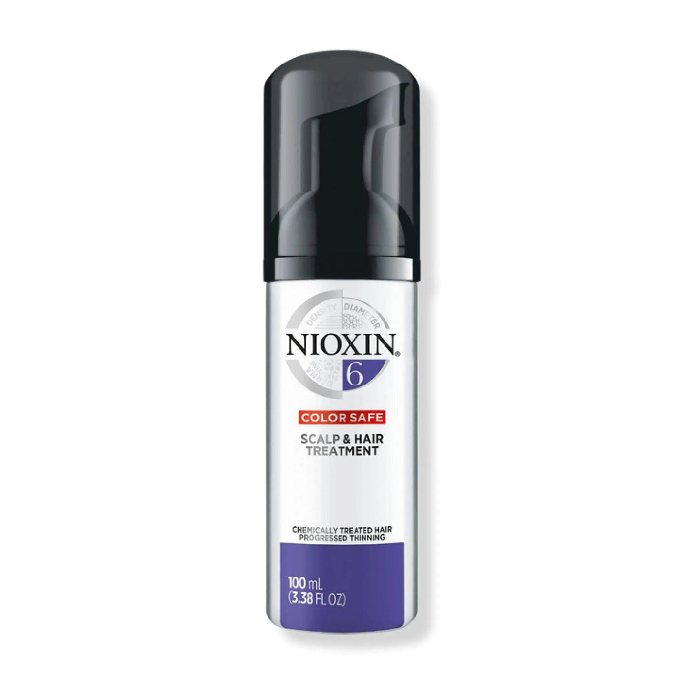 Nioxin System 6 scalp and hair treatment for chemically treated hair, 100ml, volumizing leave-in formula.