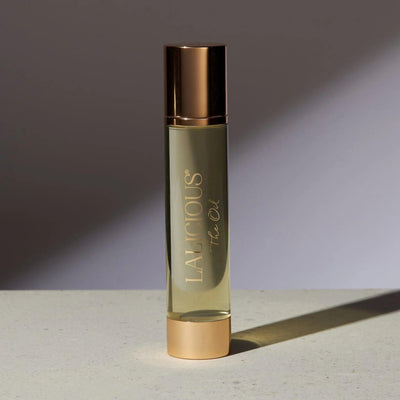 The Oil from LA'LOUSIOUS, a luxurious multi-use body oil in a sleek bottle, designed for anti-aging benefits.