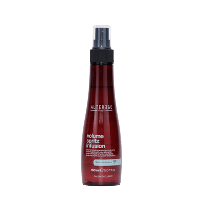 Volume Spritz Infusion spray for adding volume, body, and shine to hair, free from sulfates and parabens.
